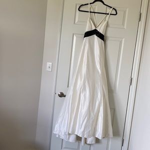 White and black formal dress